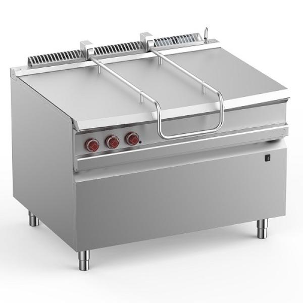 G9/BRI12-N (25) JUMBO Gas Kippbratpfanne, schwenkbar, Beck aus Edelstahl 120 Lit. auf Unterbau